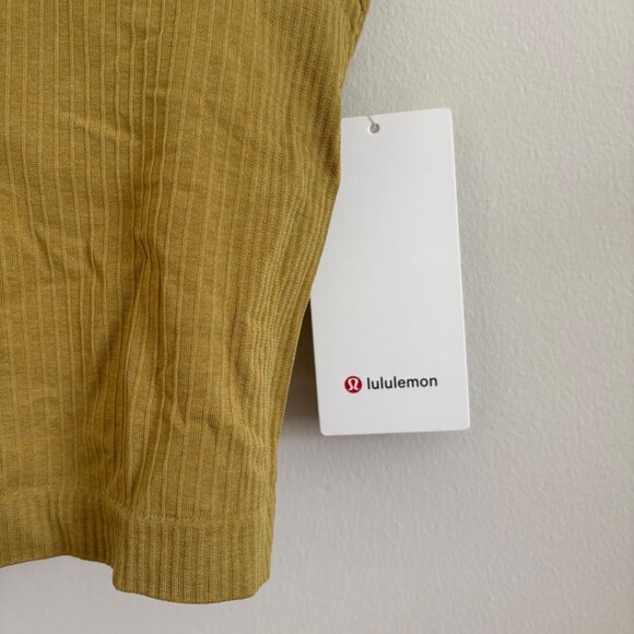 Lululemon Athletic Ebb To Street RB Cropped Tank Top Auric Gold NWT Sz 12 - Picture 7 of 7